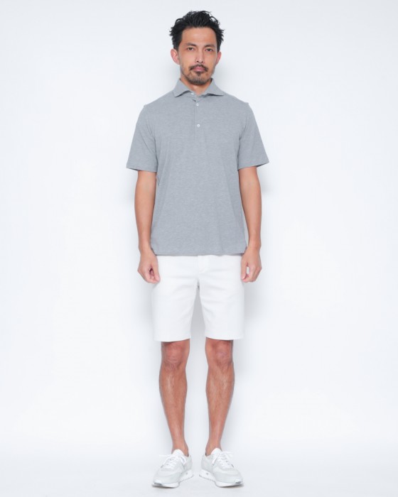 giannettoコットンジャージー カッタウェイ ポロ01l