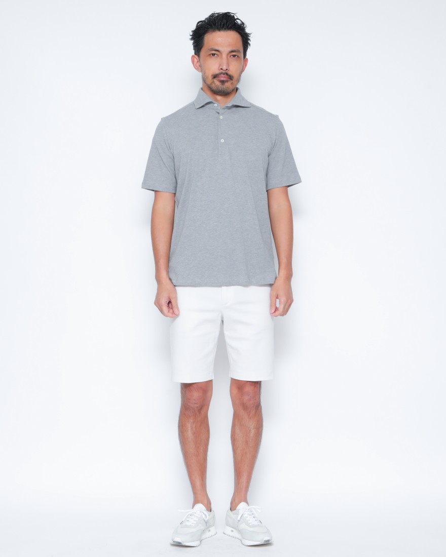 giannettoコットンジャージー カッタウェイ ポロ01l