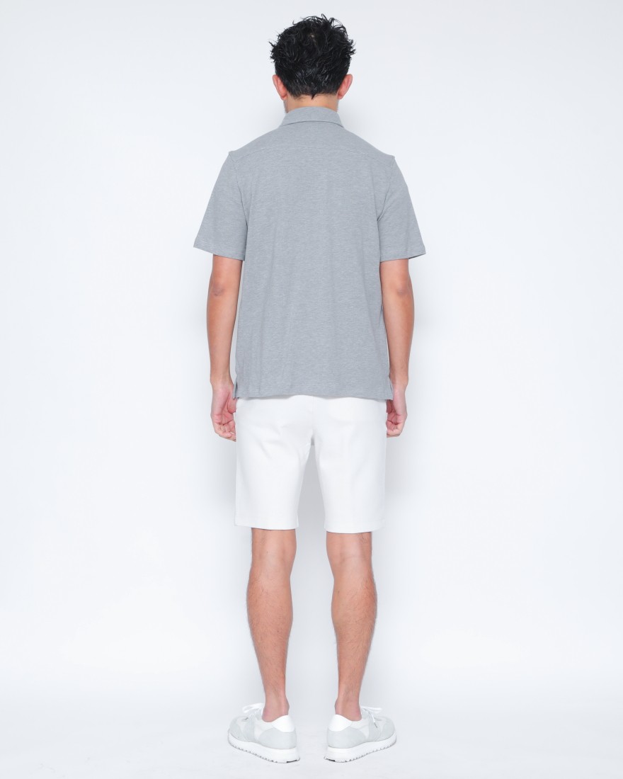 giannettoコットンジャージー カッタウェイ ポロ03l