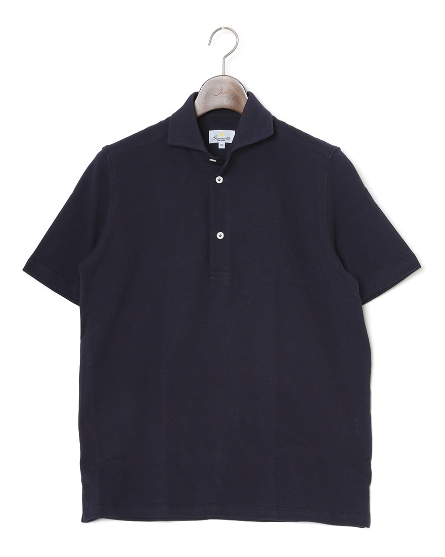 giannettoコットンジャージー カッタウェイ ポロc1