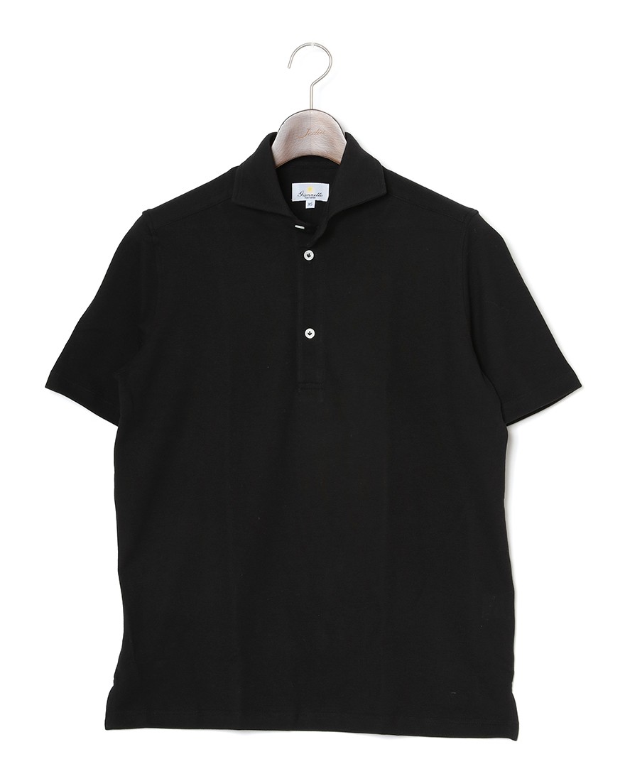 giannettoコットンジャージー カッタウェイ ポロc3