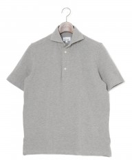 giannettoコットンジャージー カッタウェイ ポロmb_c0