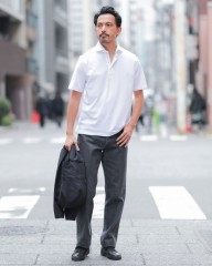 giannettoコットンジャージー カッタウェイ ポロmb_ma