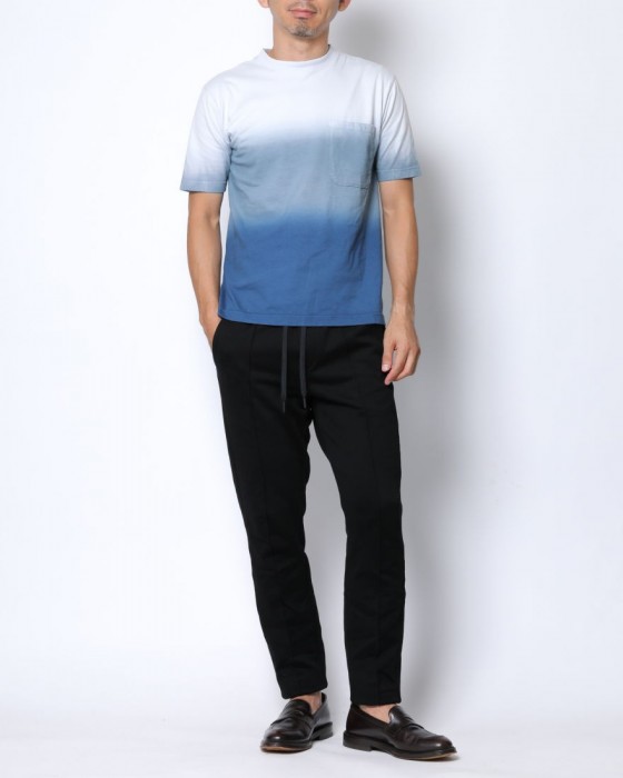 three dots（スリードッツ） グラデーションダイ クルーネックポケットTeeシャツ【GR101M】