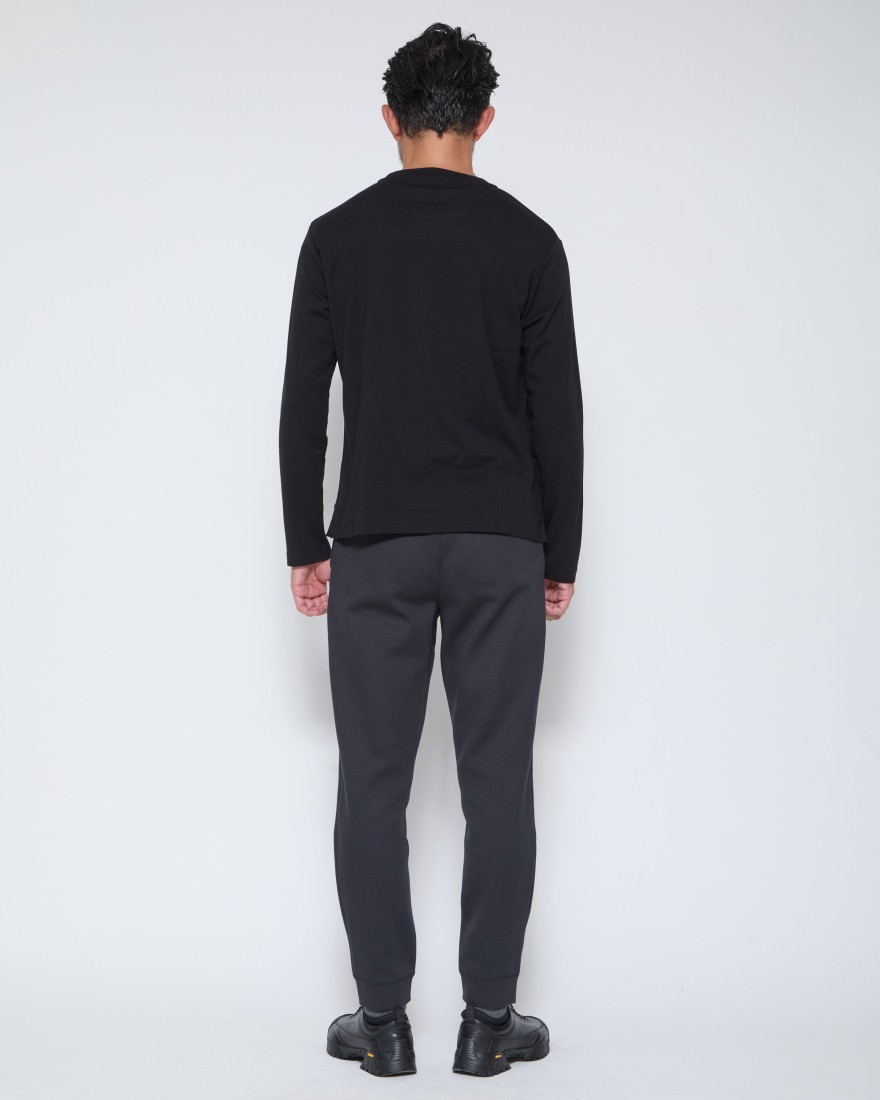 three dotsブラッシュドリブ 裏起毛クルーネックロングスリーブ16l