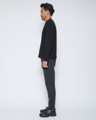 three dotsブラッシュドリブ 裏起毛クルーネックロングスリーブmb_15l