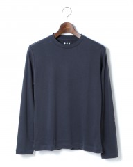 three dots(スリードッツ)裏起毛クルーネックロングスリーブ