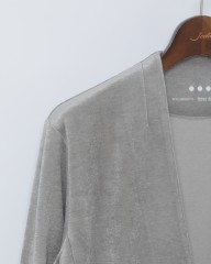 three dotsモダールウールベロア 三者混オープンカーディガンmb_02l