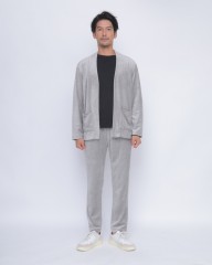 three dotsモダールウールベロア 三者混オープンカーディガンmb_15l