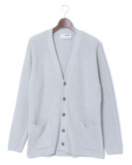 three dots（スリードッツ）カシミア混コットンリブ カーディガン