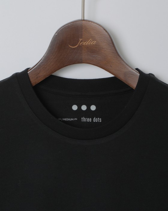 three dotsパウダリーコットン Tシャツ01l