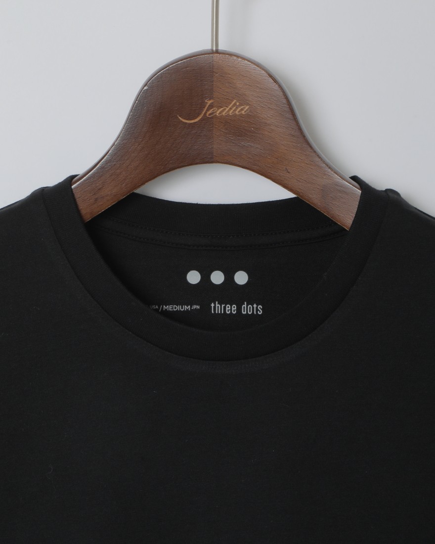 three dotsパウダリーコットン Tシャツ01l