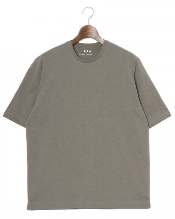 three dotsパウダリーコットン Tシャツ