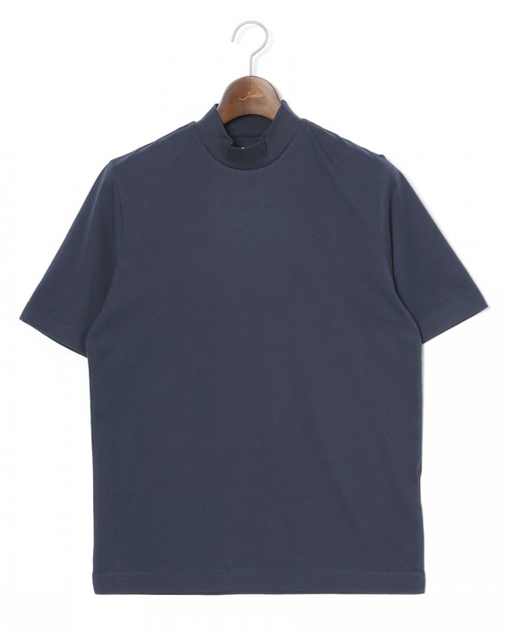 three dotsサンデッドジャージー モックネック Tシャツ【Steve/Sanded Jersey】c3