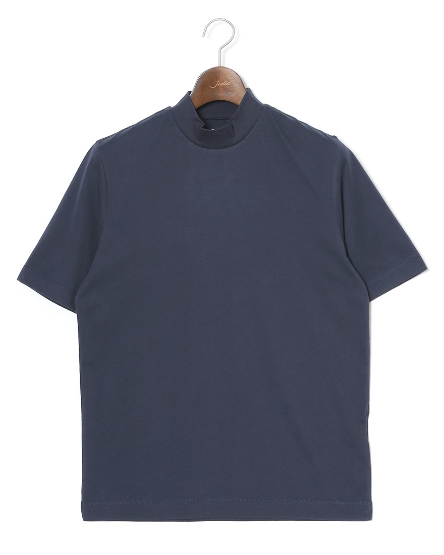 three dotsサンデッドジャージー モックネック Tシャツ【Steve/Sanded Jersey】c3