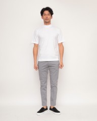 three dotsサンデッドジャージー モックネックTシャツmb_01l