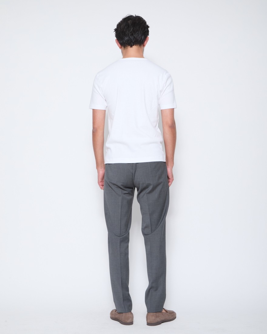 three dots オーガニックコットンUネックロンTee(S WHITE