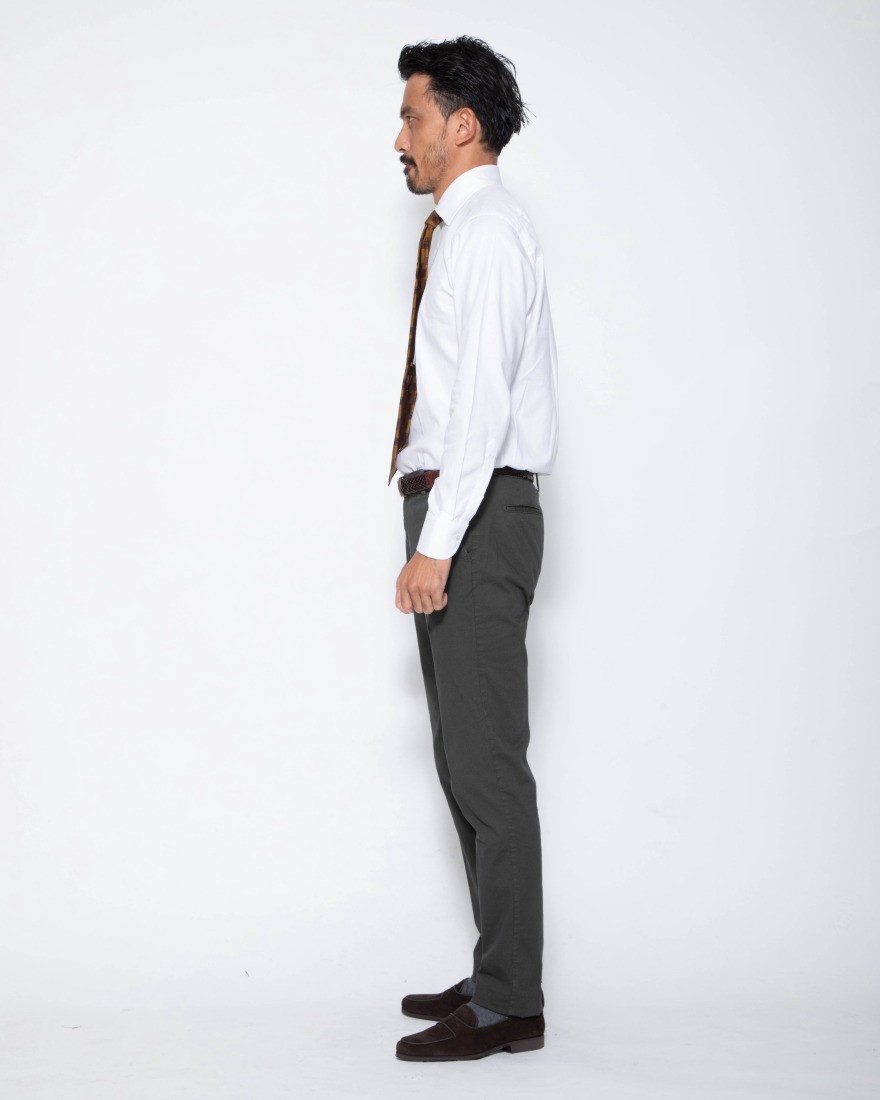 BORRIELLOセミワイドカラー コットンピンオックス シャツ【GAIOLA】17l