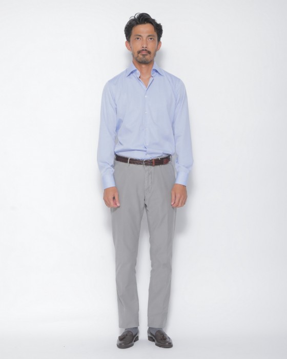 BORRIELLOセミワイドカラー ノーアイロンコットン シャツ【GAIOLA】16l