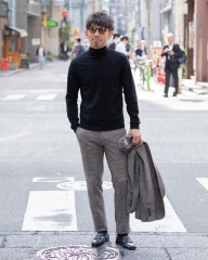 three dots裏起毛タートルネックロングスリーブmb_ma