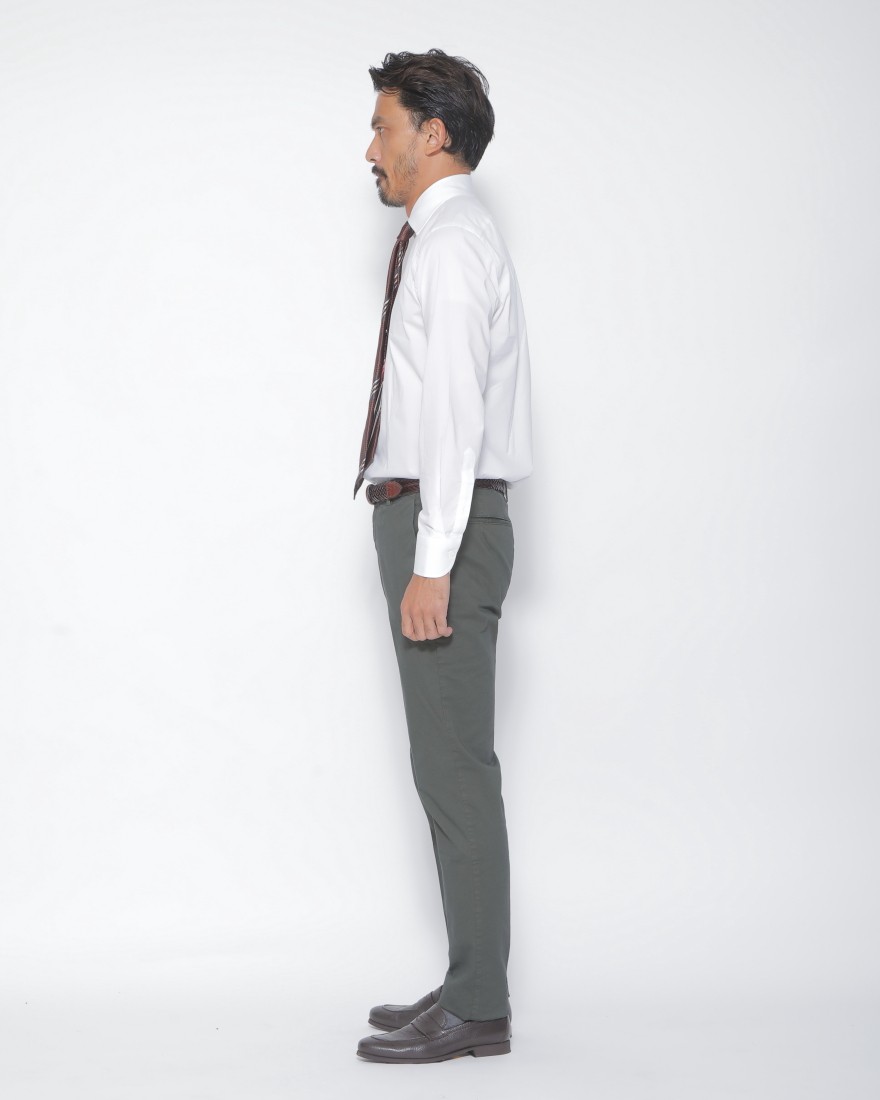BORRIELLOセミワイドカラー ストレッチコットン シャツ【GAIOLA】17l