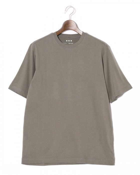three dotsサンデッドジャージ モダンフィット クルーネックTシャツc5