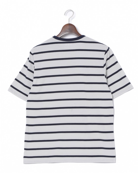 three dotsサンデッドジャージー ボーダークルーネックTシャツ【NEW JAMES】02l