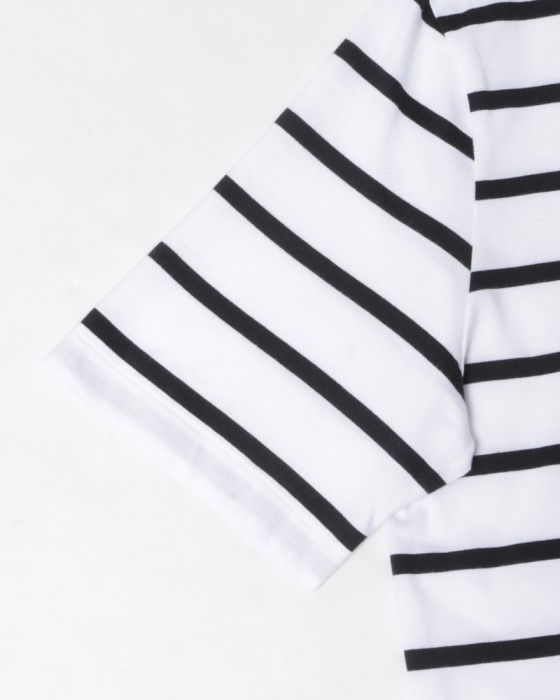 three dotsサンデッドジャージー ボーダークルーネックTシャツ【NEW JAMES】07l