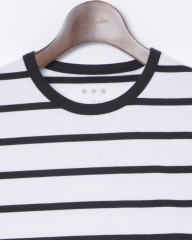 three dotsサンデッドジャージー ボーダークルーネックTシャツ【NEW JAMES】mb_03l