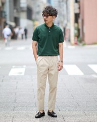 ELACIOコットン鹿の子ショートスリーブポロ【Orge】mb_ma