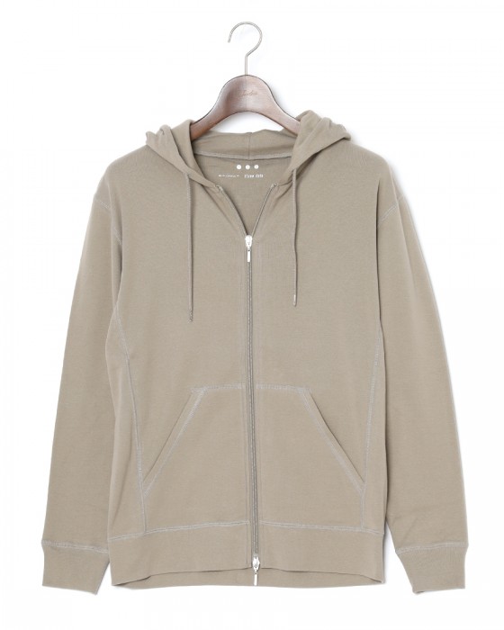 three dotsオーガニックコットンニット ダブルジップパーカー【New Daniel/OrganicCotton Knit】c9