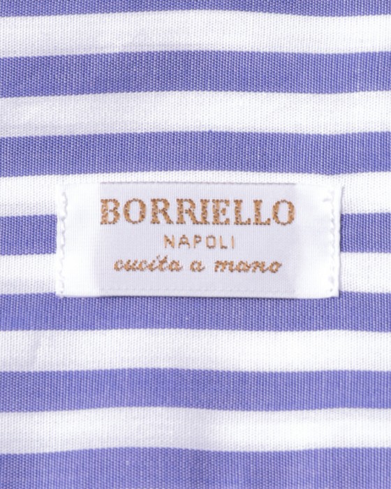 BORRIELLOセミワイドカラー コットンストライプ シャツ【GAIOLA/ガイオラ】11l