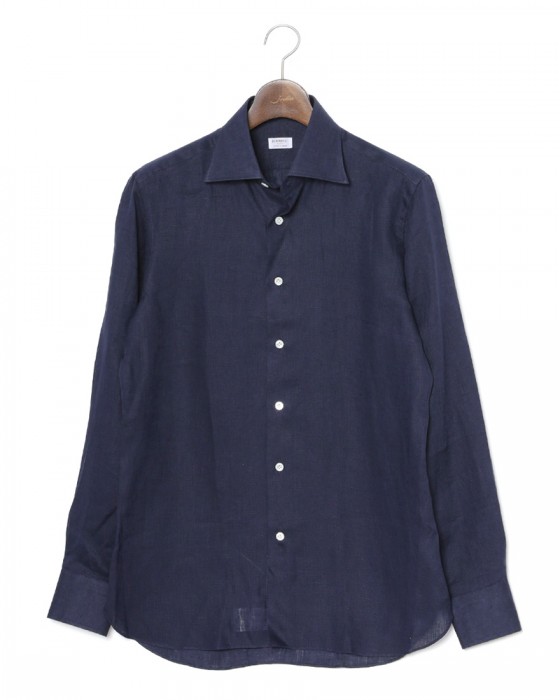 BORRIELLOスーパーソフトリネン セミワイドカラー シャツ【GAIOLA/ガイオラ】c1