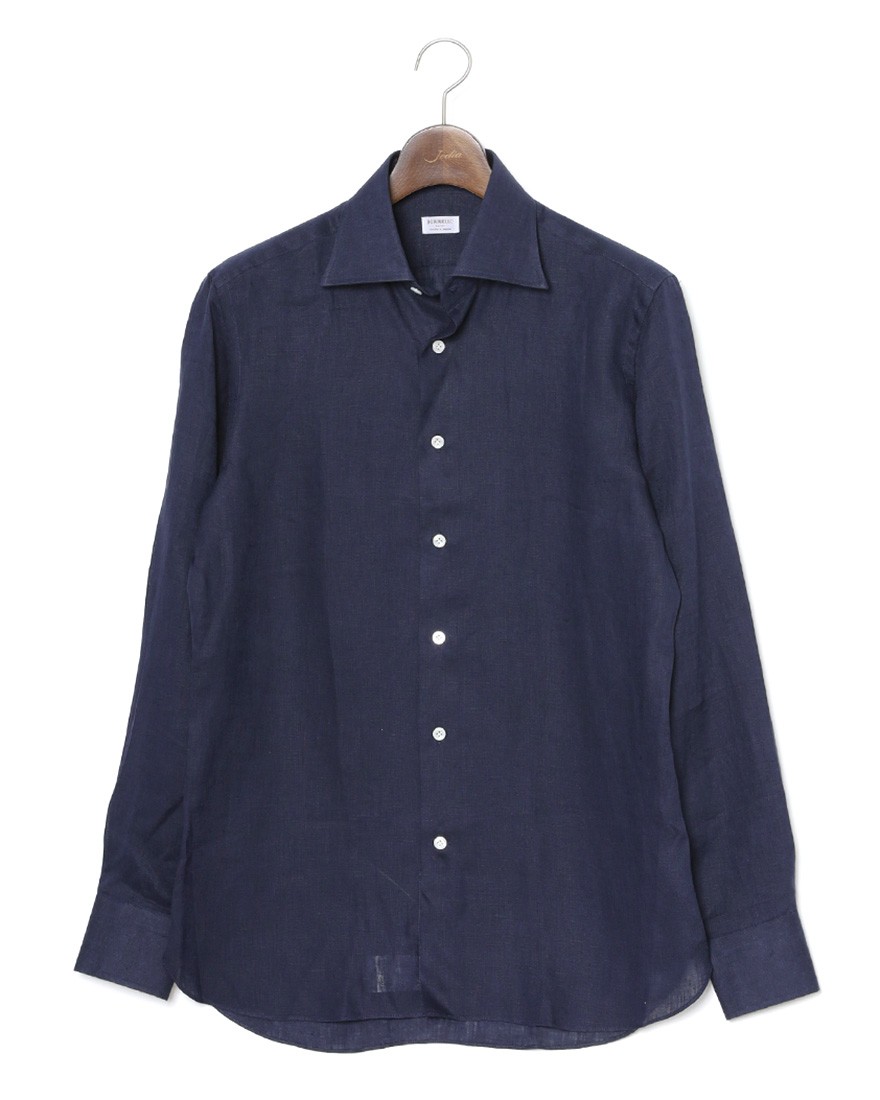 BORRIELLOスーパーソフトリネン セミワイドカラー シャツ【GAIOLA/ガイオラ】c1