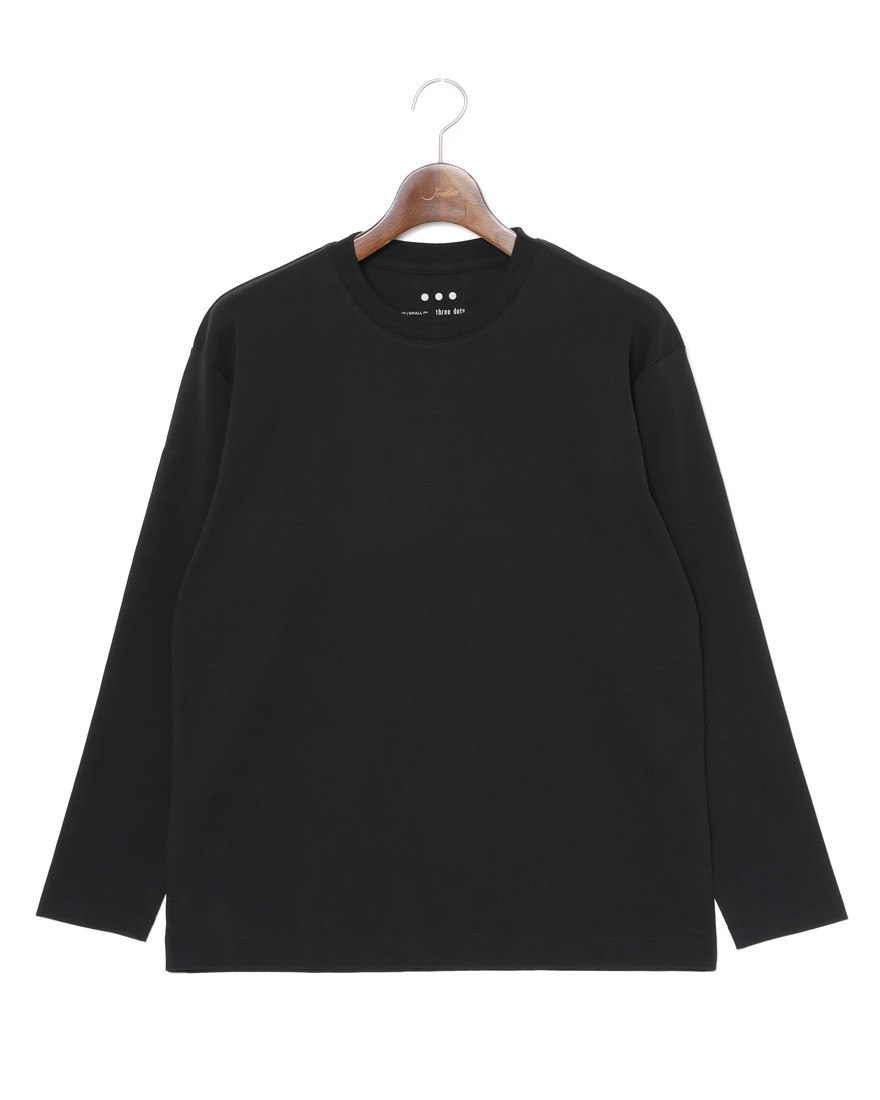 three dotsクルー＆モックネック 2パック ロングスリーブTシャツ【2Pack Tee】01l