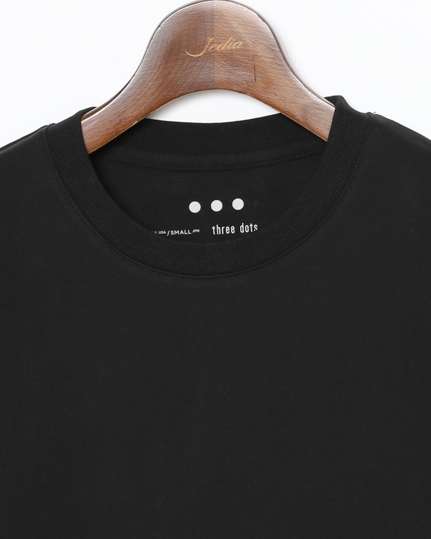 three dotsクルー＆モックネック 2パック ロングスリーブTシャツ【2Pack Tee】03l