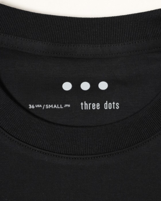 three dotsクルー＆モックネック 2パック ロングスリーブTシャツ【2Pack Tee】04l