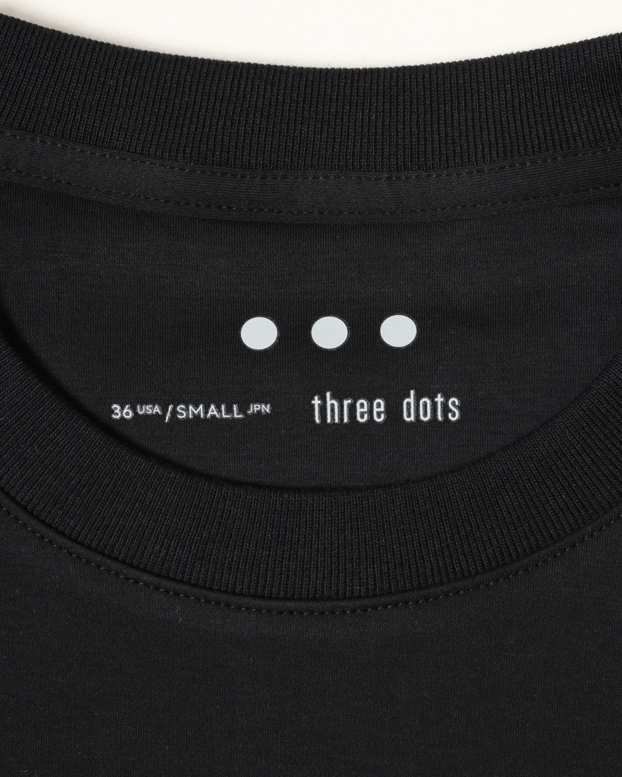 three dotsクルー＆モックネック 2パック ロングスリーブTシャツ【2Pack Tee】04l