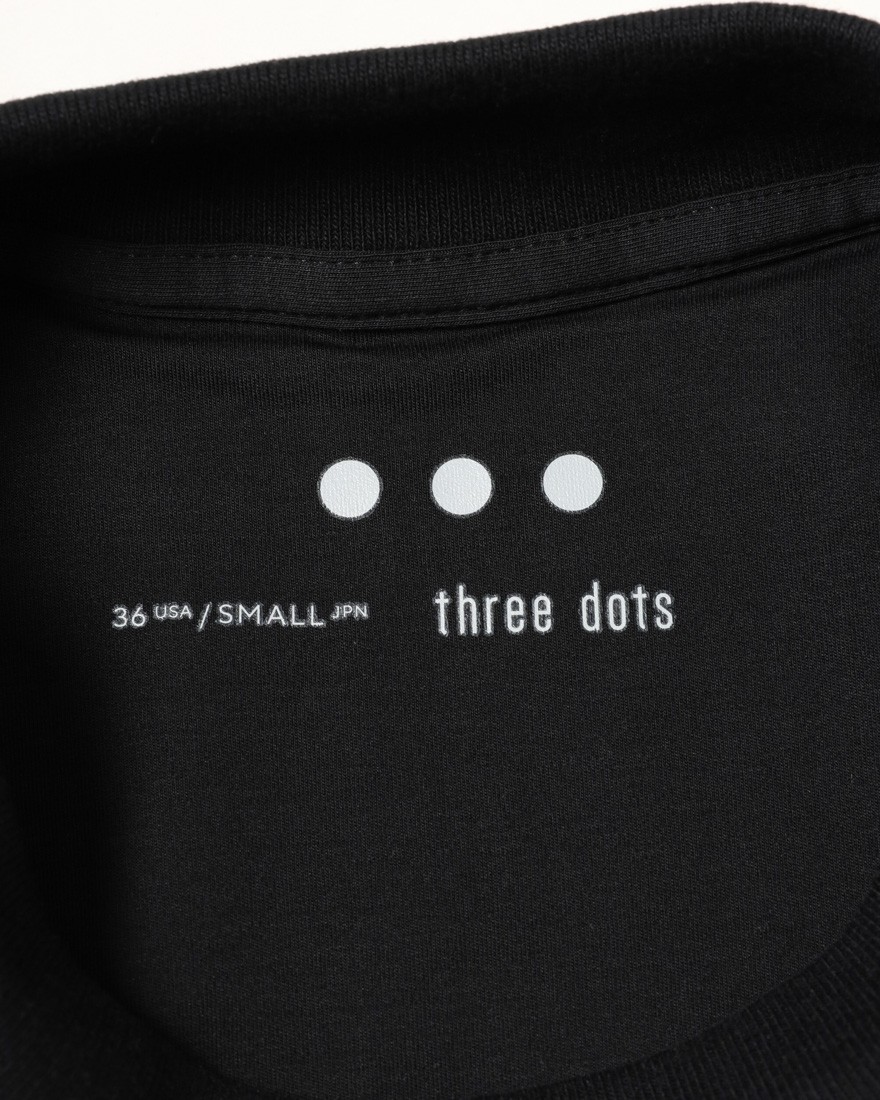 three dotsクルー＆モックネック 2パック ロングスリーブTシャツ【2Pack Tee】14l