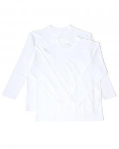 クルー＆モックネック 2パック ロングスリーブTシャツ【2Pack Tee】
