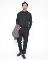 three dotsクルー&モックネック 2パック ロングスリーブTシャツ【2Pack Tee】mb_ma