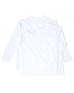 クルー＆モックネック 2パック ロングスリーブTシャツ【2Pack Tee】