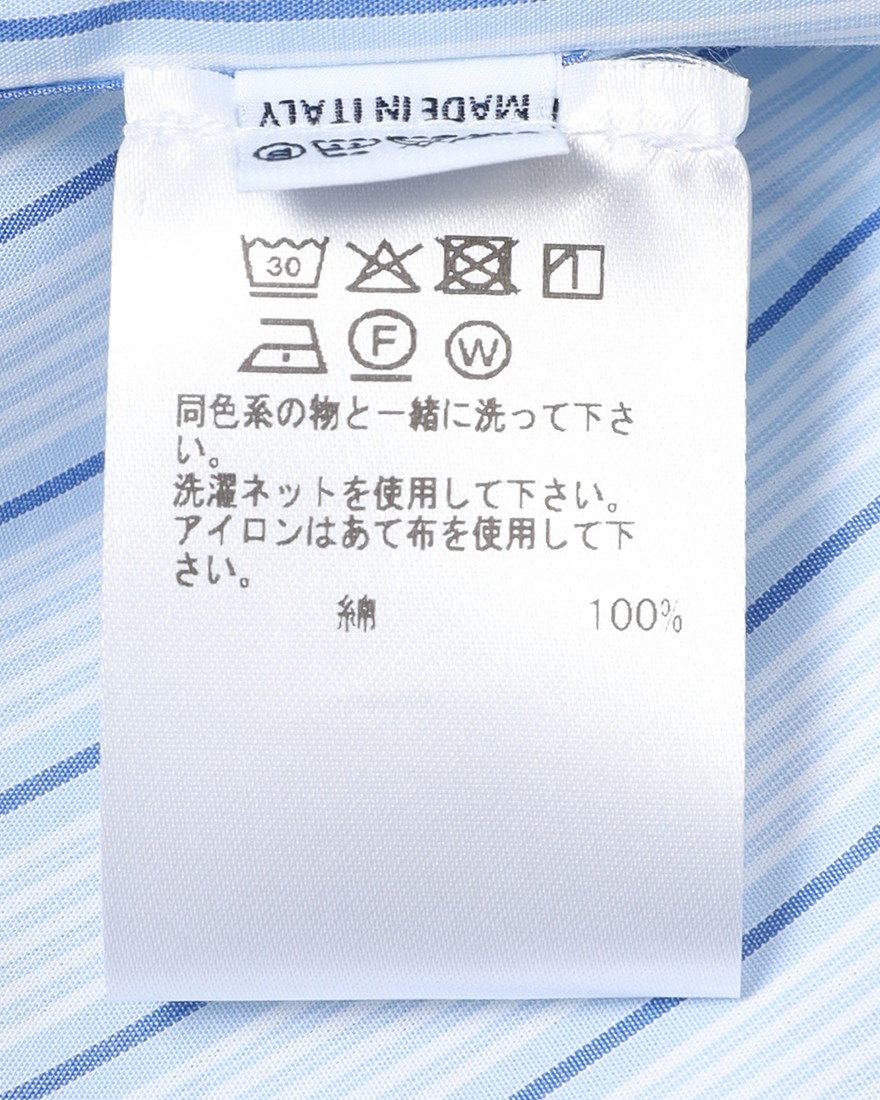 BORRIELLOセミワイドカラー コットンストライプ シャツ【GAIOLA/ガイオラ】17l
