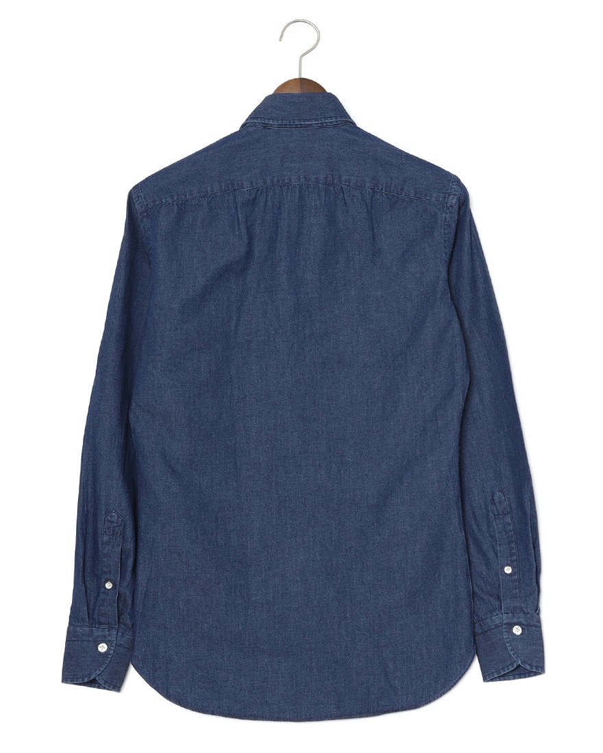 BORRIELLOコットンデニム セミワイドカラー シャツ【GAIOLA/ガイオラ】04l