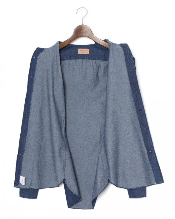 BORRIELLOコットンデニム セミワイドカラー シャツ【GAIOLA/ガイオラ】09l