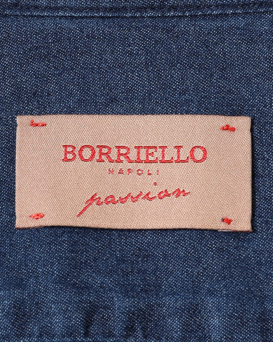 BORRIELLOコットンデニム セミワイドカラー シャツ【GAIOLA/ガイオラ】10l