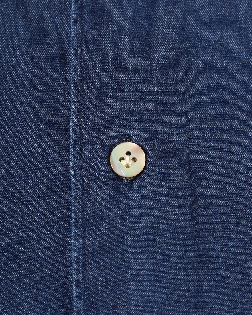 BORRIELLOコットンデニム セミワイドカラー シャツ【GAIOLA/ガイオラ】12l