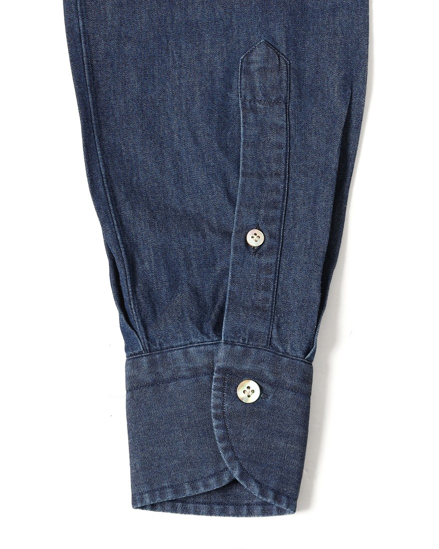 BORRIELLOコットンデニム セミワイドカラー シャツ【GAIOLA/ガイオラ】14l