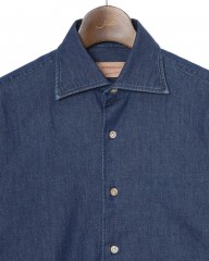 BORRIELLOコットンデニム セミワイドカラー シャツ【GAIOLA/ガイオラ】mb_06l