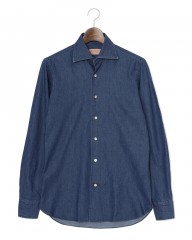 BORRIELLOコットンデニム セミワイドカラー シャツ【GAIOLA/ガイオラ】mb_c0